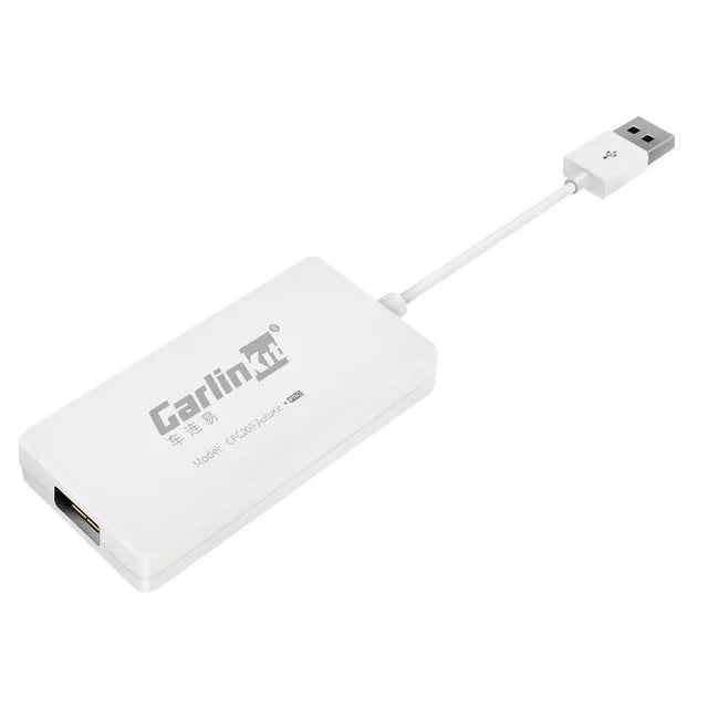 Black Wireless CarPlay USB dongle for connecting iPhone to car navigation screens with voice command