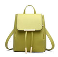 Women's PU leather tassel backpack in black with magnetic buckle, square vertical shape