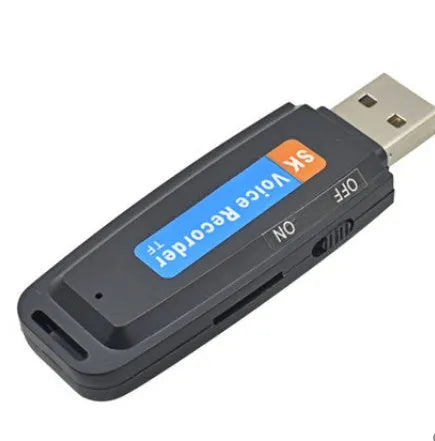 SK-001 black and white creative USB flash drive with plastic casing on a white background.