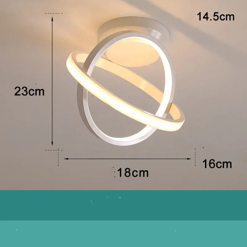 Modern LED ceiling light with round acrylic shade, 29W, suitable for hallway and corridor, black or white finish