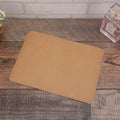 Pack of 100 folded kraft cards in 10x15 cm size, showing black, cowhide, and white colour options.