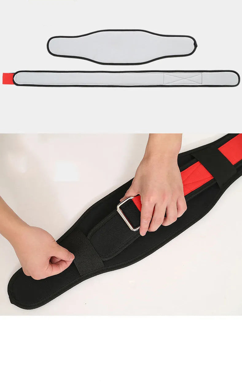 Nylon fitness waistband for weightlifting in black, red, yellow colours available in multiple sizes