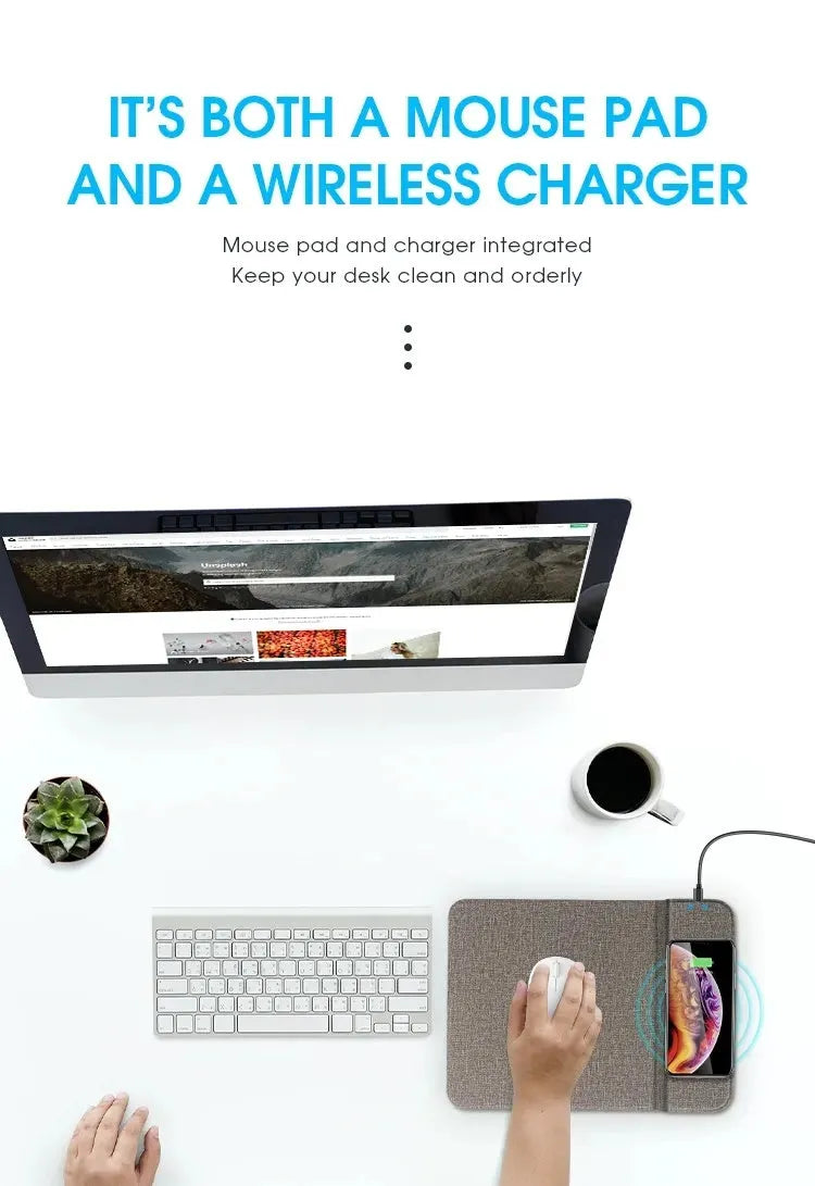 A foldable soft fabric phone holder for Qi wireless charging.