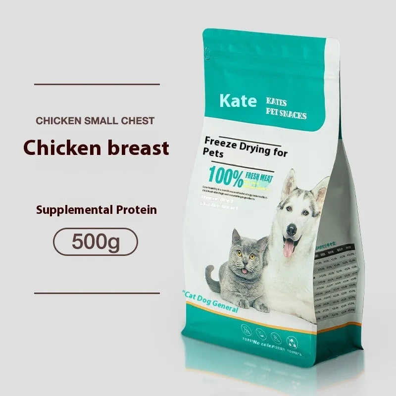 500g bag or can of freeze-dried chicken grain cat treats without shreds