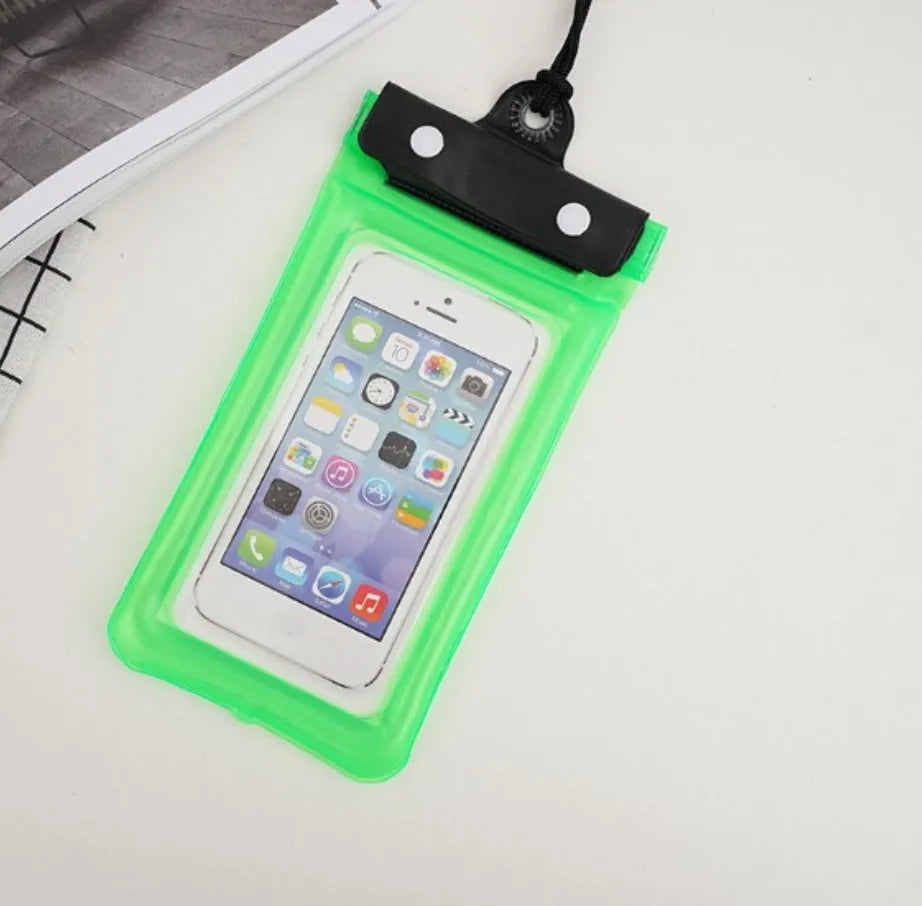 Mobile waterproof bag PVC phone pouch with three-layer seal, 6 inch capacity, 12 colours