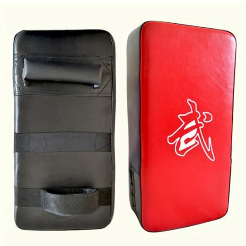 Thickened blue square foot boxing pad in vertical stance for Sanda training