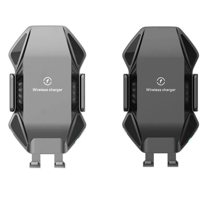 Auto-sensing wireless car charger with suction cup mount and charging indicator light