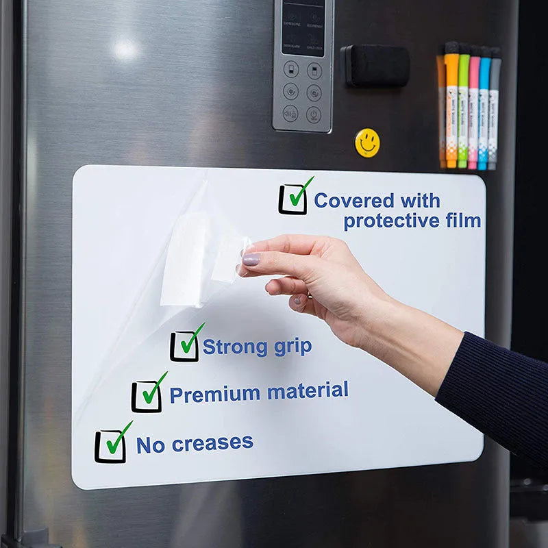 A3 sized soft magnetic whiteboard with rounded corners for sticking to refrigerator doors