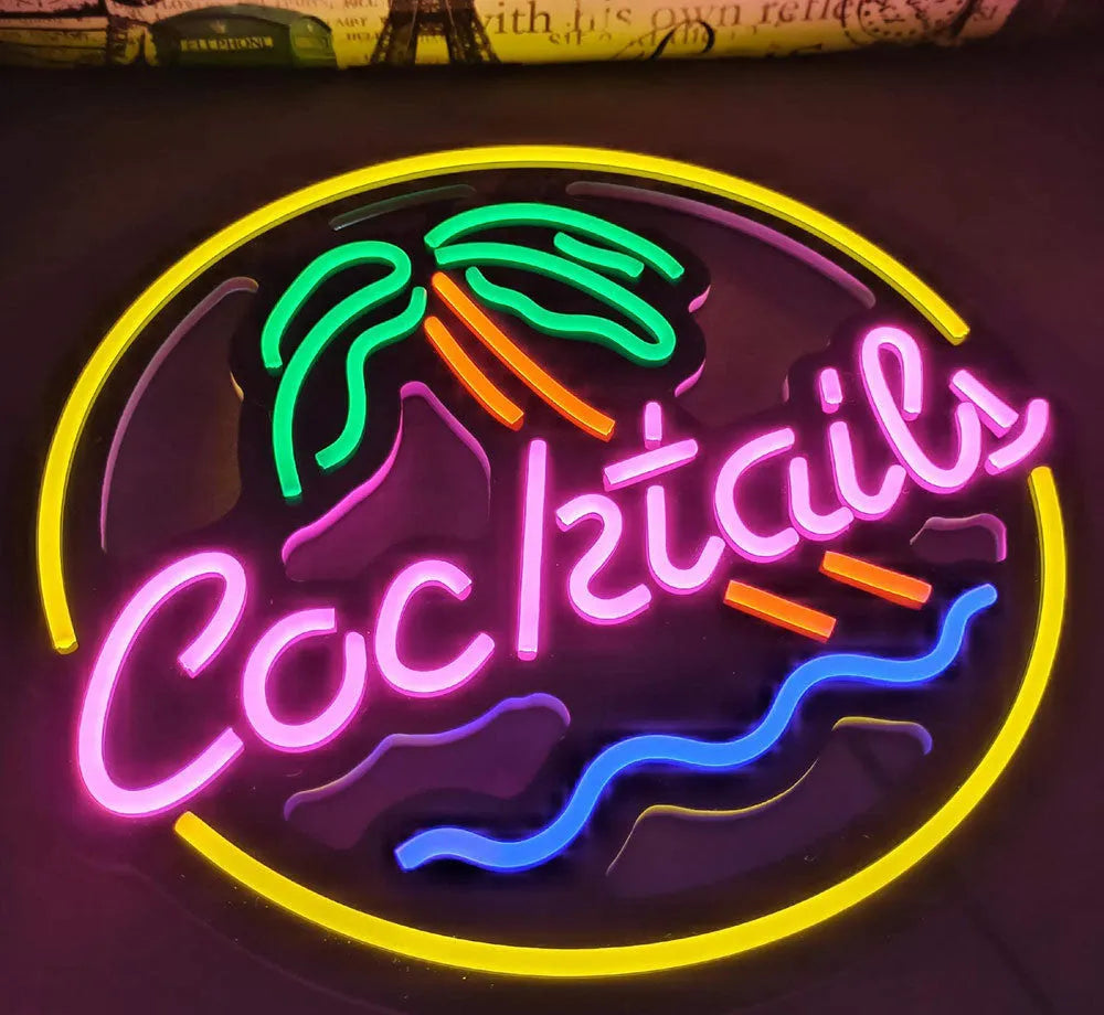 LED coffee neon billboard sign with bright mixed colours for bar and restaurant decoration