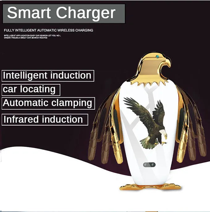 Wireless charging car phone holder with suction cup mount in Eagle design
