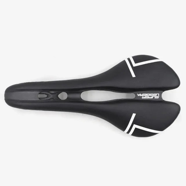 Carbon fibre bicycle saddle 278x130mm approximately 114g with central cutout, Microfeel cover, Black White or White