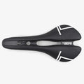 Carbon fibre bicycle saddle 278x130mm approximately 114g with central cutout, Microfeel cover, Black White or White