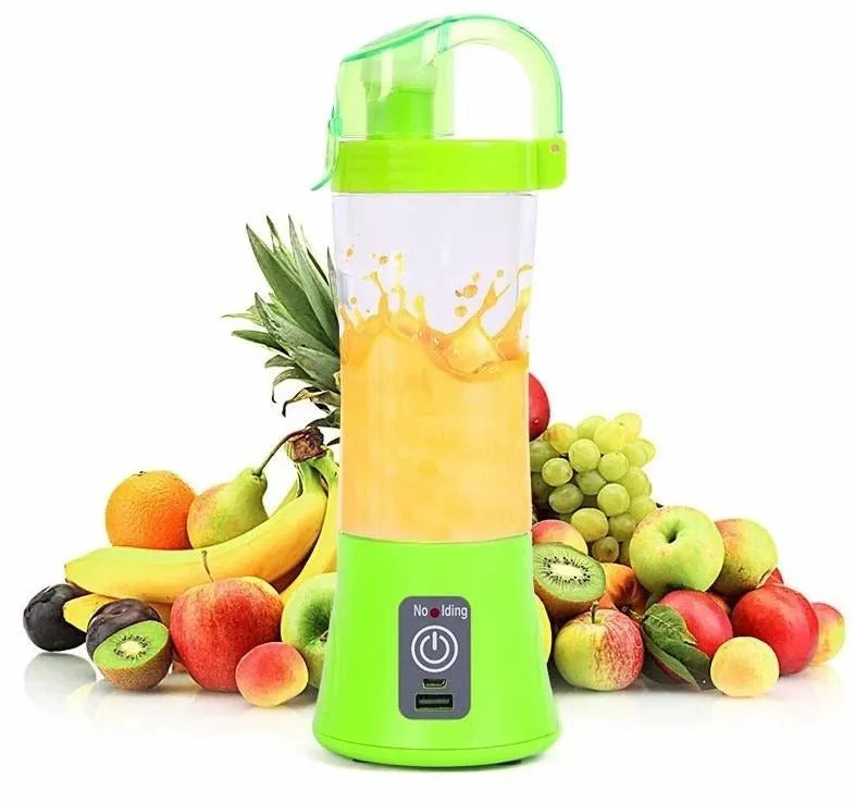 USB rechargeable handheld fruit juicer and smoothie maker with 400ml blue cup