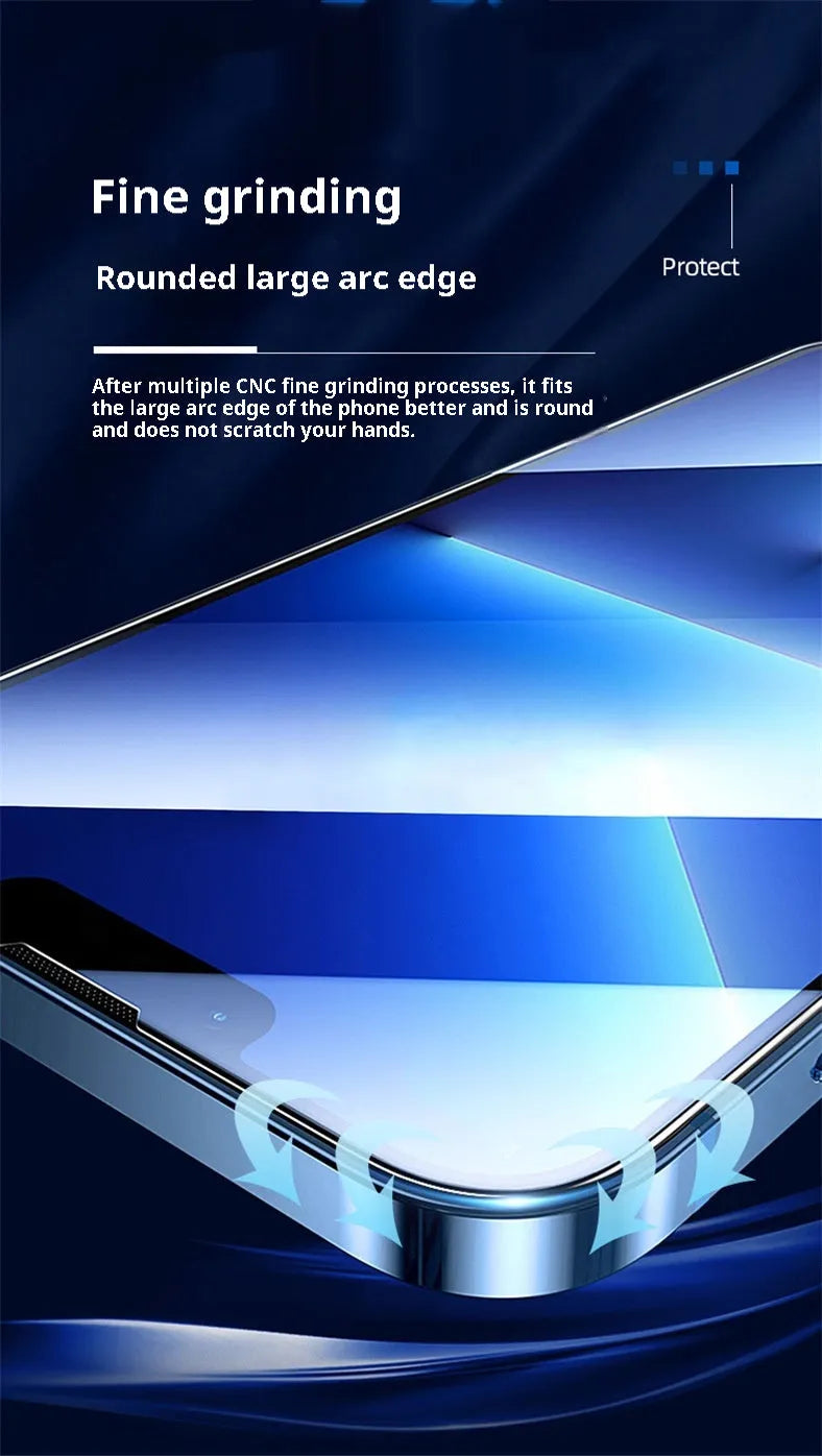Full screen tempered glass iPhone protector in black or white with HD anti-fingerprint surface