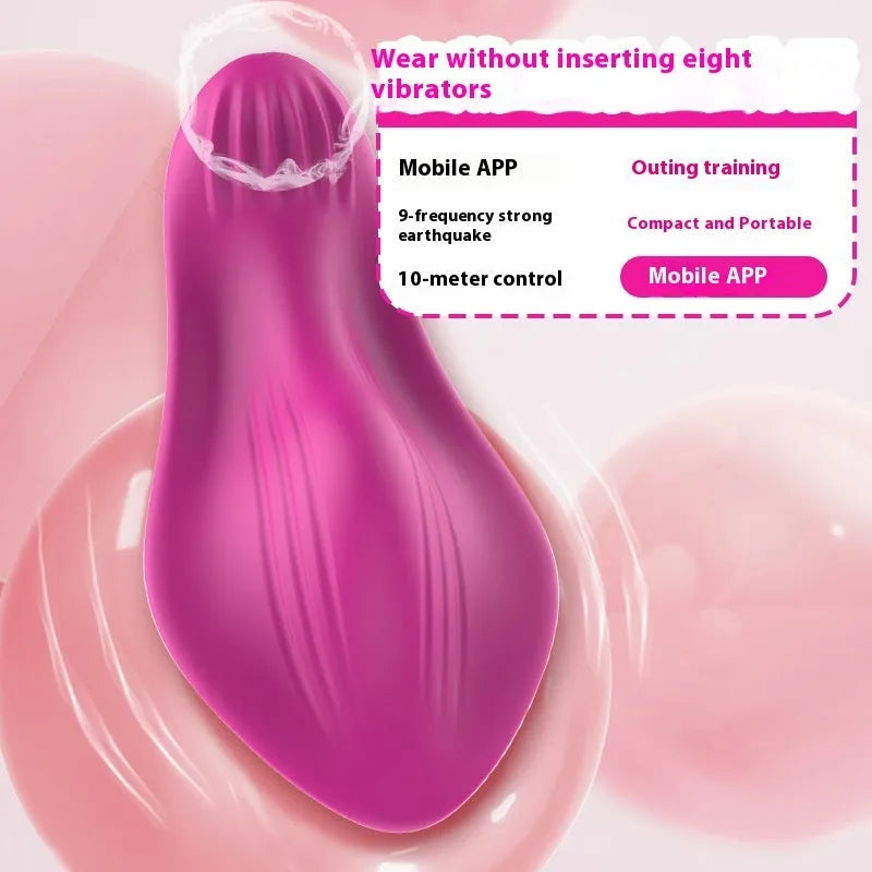 Rose red wearable female massager with smartphone app remote control for external stimulation