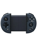 Feizhi Wee2T blue plastic USB mobile game controller stretching to hold a smartphone.