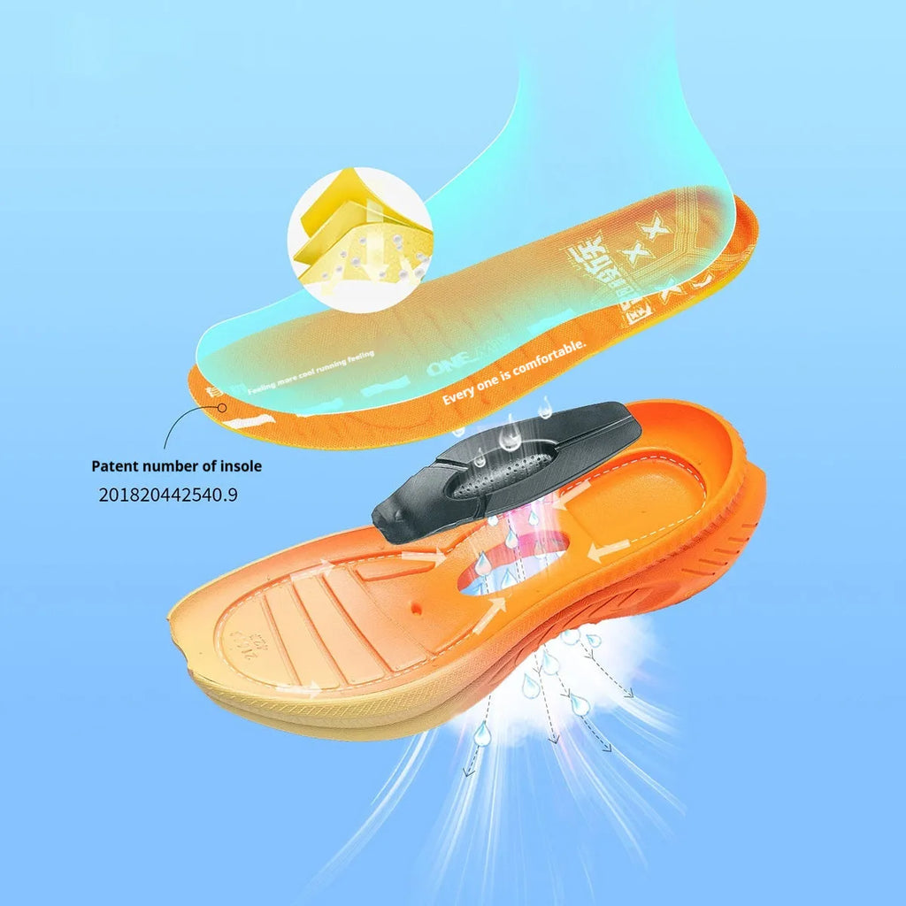 Low top running shoes in multiple colours with PU mesh upper and rubber sole.