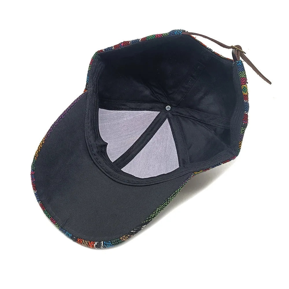 Women's bohemian style baseball cap in dome crown design, medium size for 56-58cm head