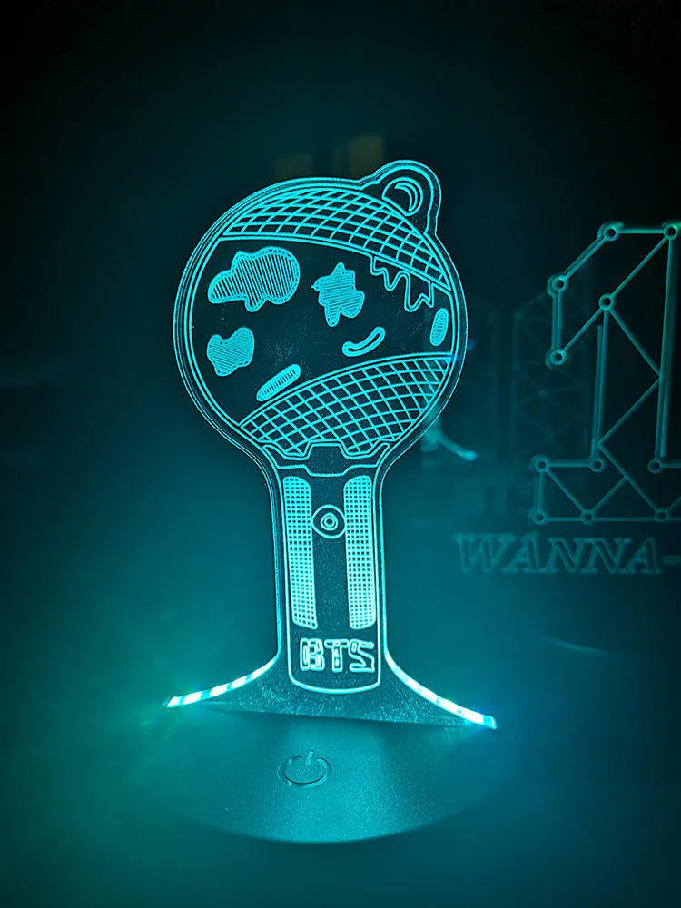 Transparent acrylic BTS Tower Gem display stand measuring 18cm tall