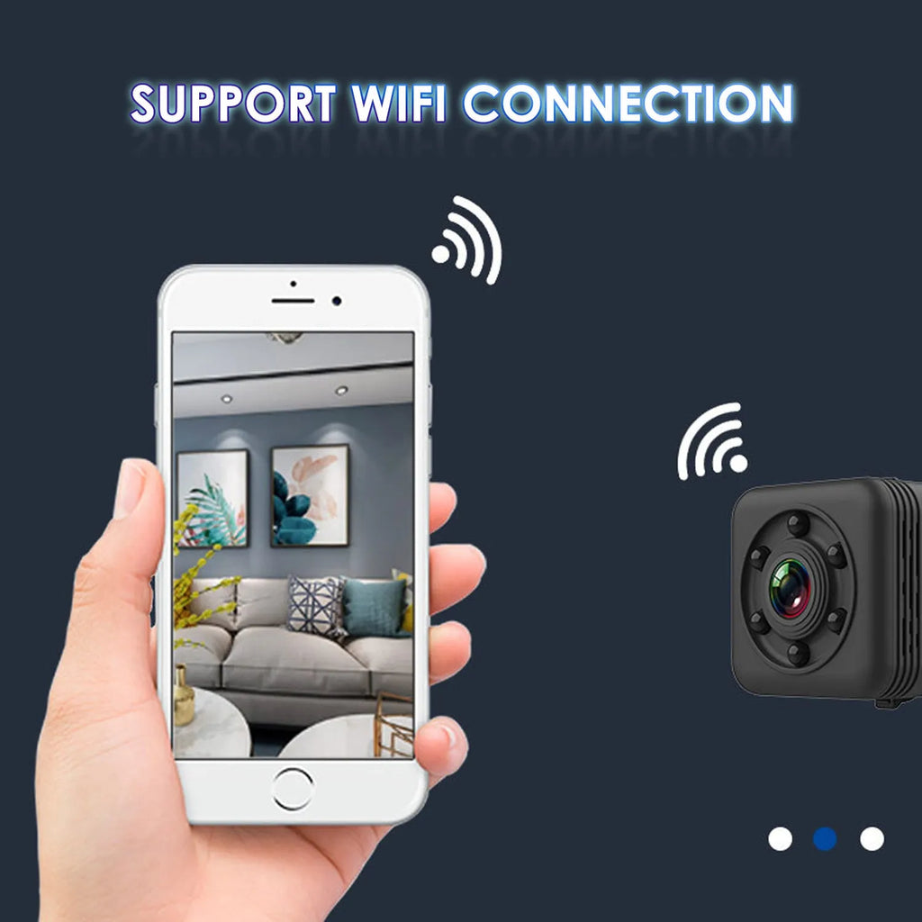 SQ29 black waterproof sports camera showing compact square design with MicroUSB port