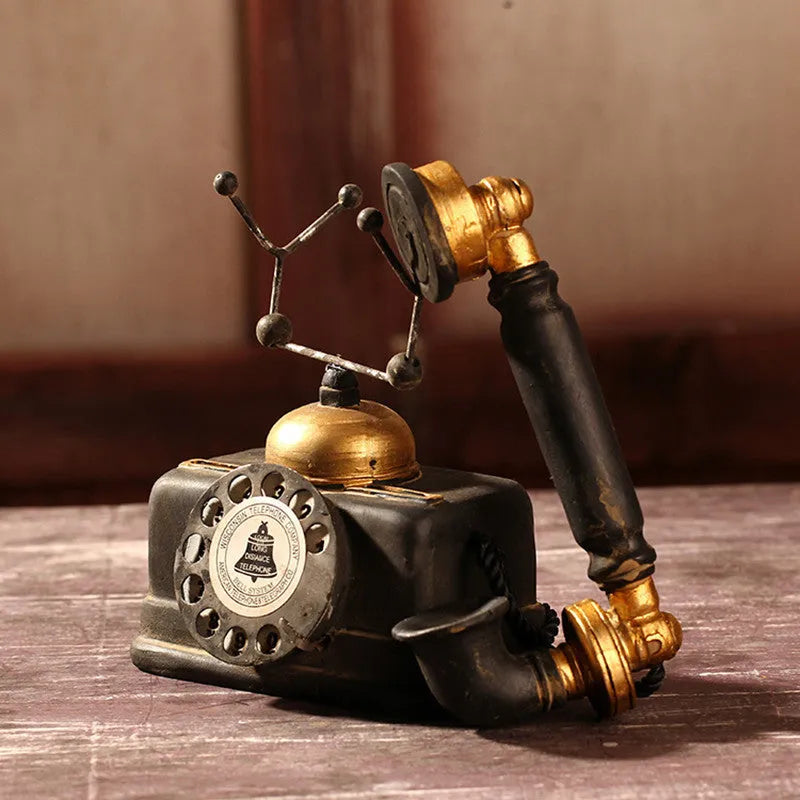Black synthetic resin hanging ornament with distressed dirty and old finish and abstract modelling for model displays
