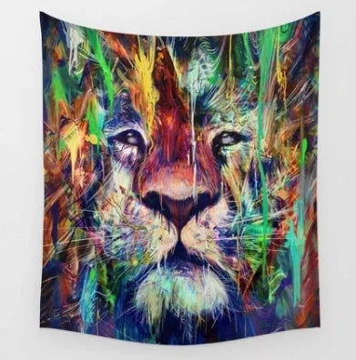 Bohemian animal pattern polyester tapestry wall hanging in 150x100cm size, machine-woven fabric