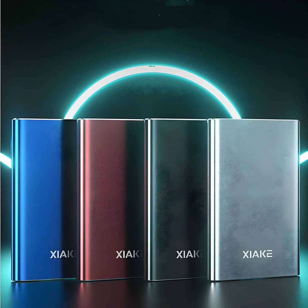 Xia Ke 160GB USB 3.0 external hard disk in aluminium alloy, side view showing USB connector and compact 2.5 inch size