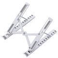 Portable laptop cooling base with 10-position folding bracket in black or white