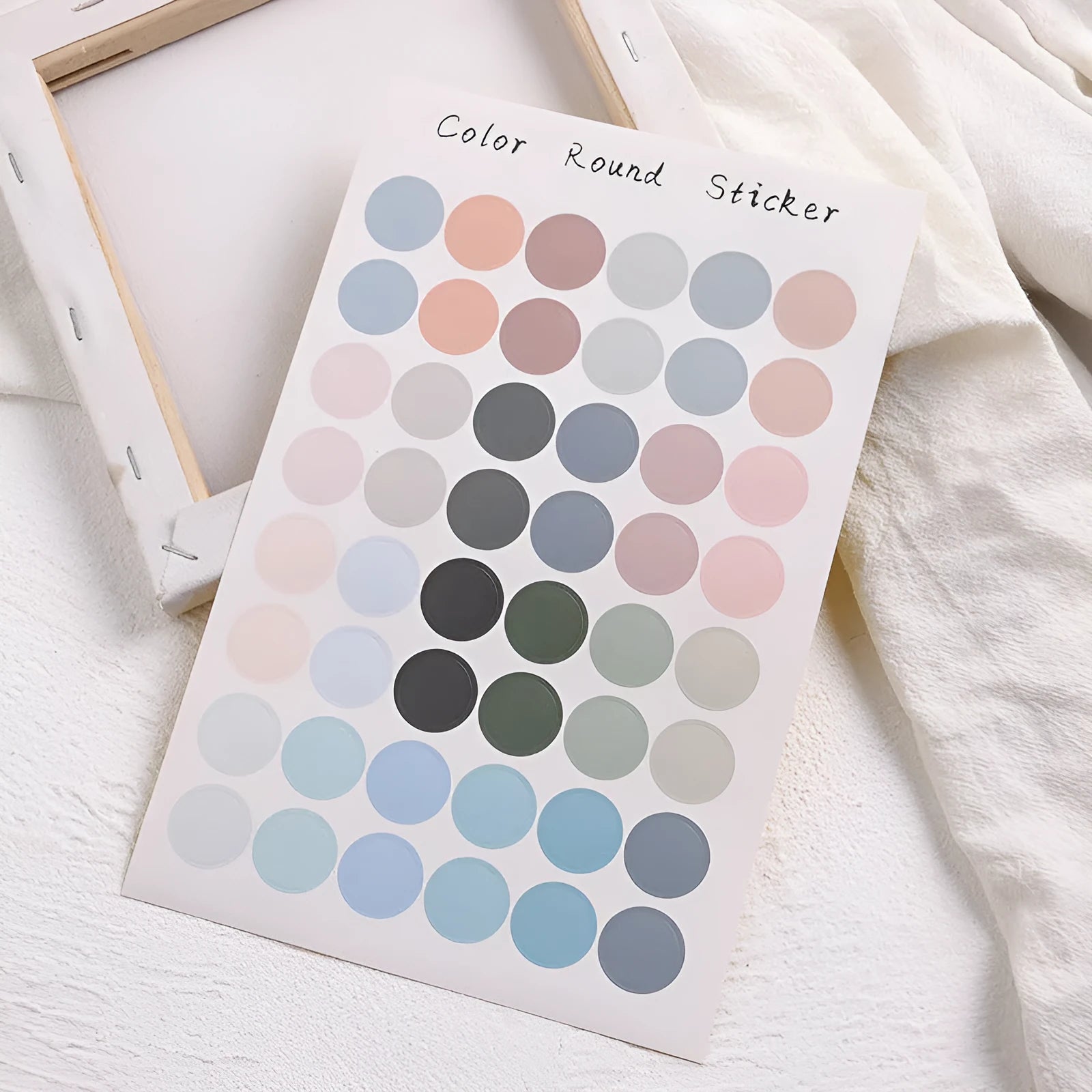 Round copper plate stickers in five colour designs for handbook and card decoration