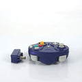 NGC 2.4G wireless game controller for Wii and GameCube in multiple colours on a white background.