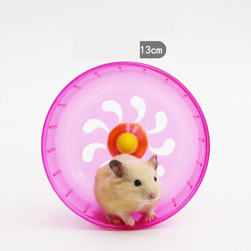 Hamster running wheel in blue plastic with metal shaft for silent exercise