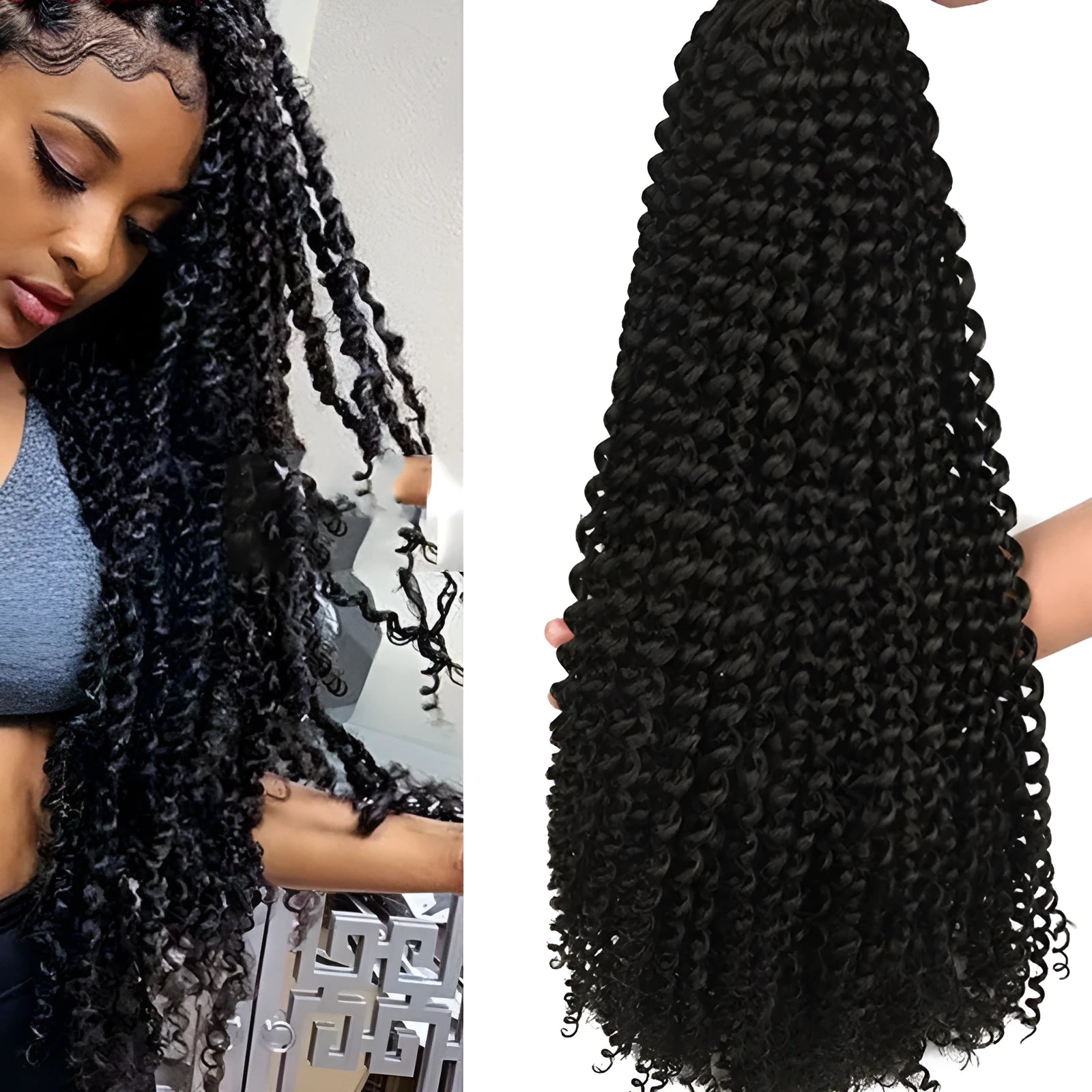 Passion twist crochet braids 18 inch high temperature wire synthetic hair extension spring twist style black colour