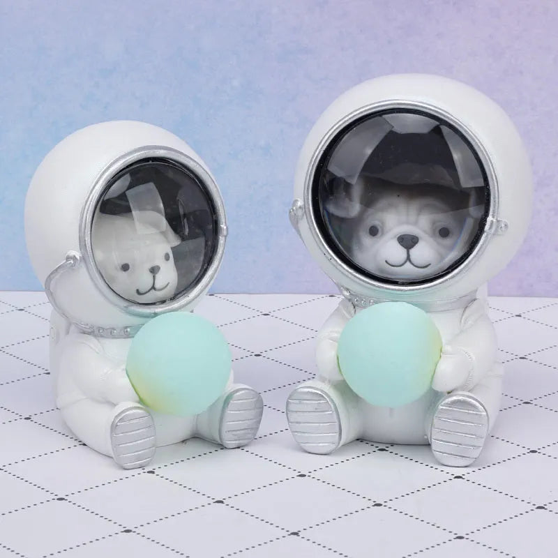 Animal-themed atmospheric night light with LED illumination and resin construction