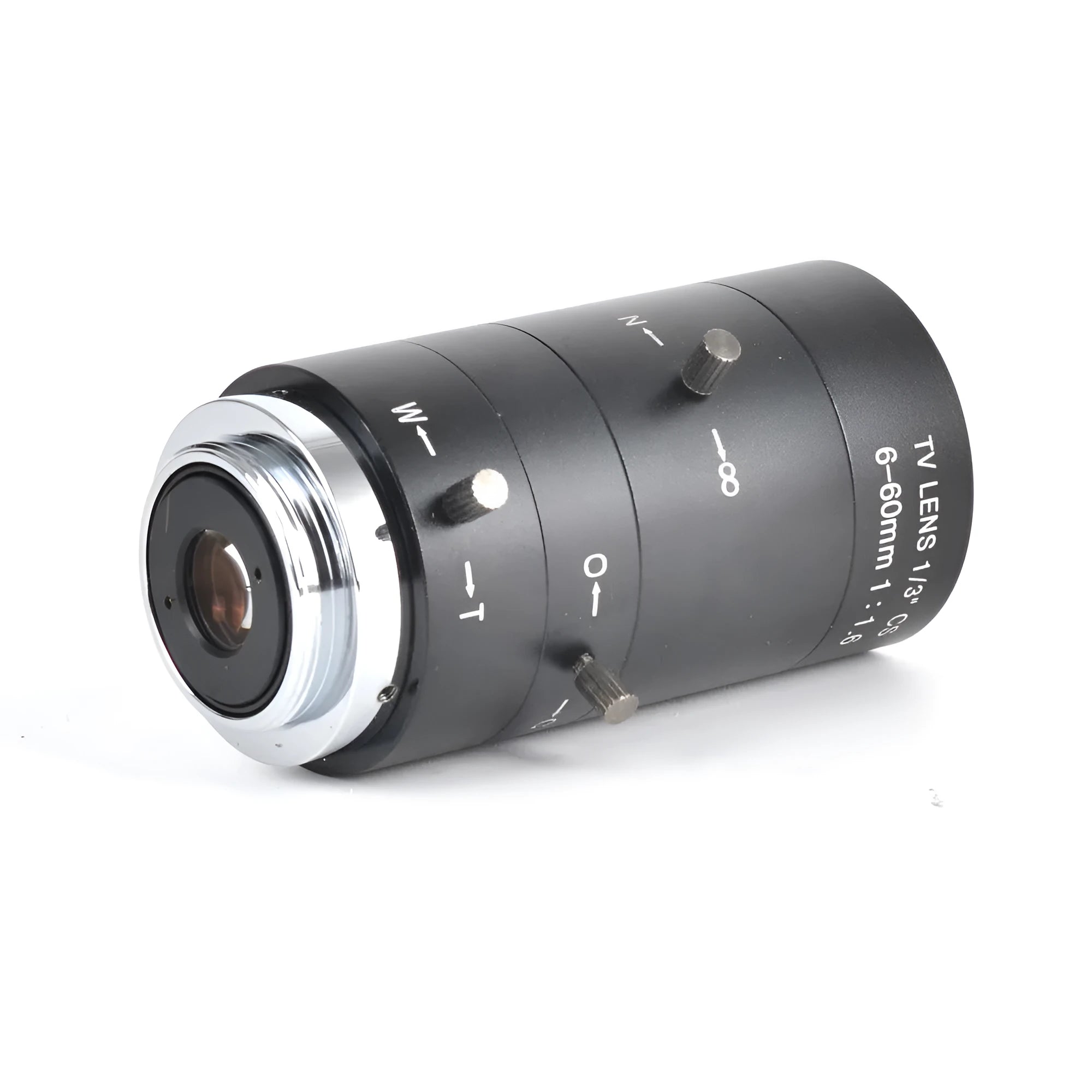 Black manual aperture 6-60mm CS mount CCTV lens for security cameras with adjustable focus ring