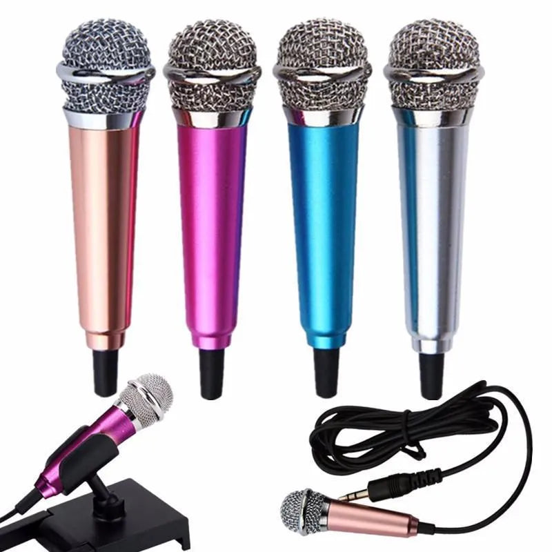 Mini condenser karaoke microphone with wired 3.5mm connection for Android mobile phones