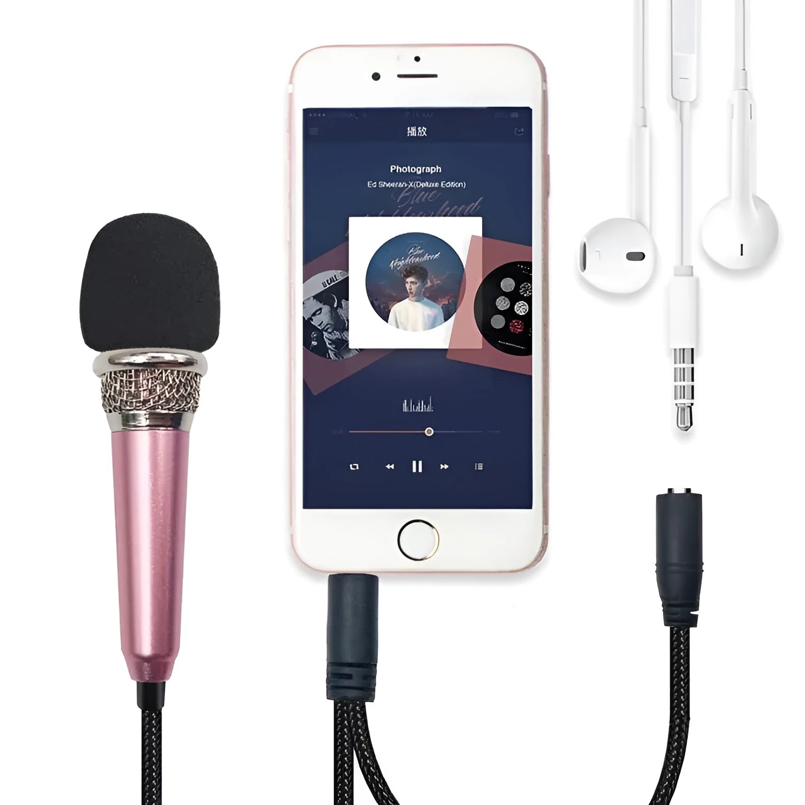 Mini condenser karaoke microphone with wired 3.5mm connection for Android mobile phones