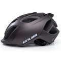 Mountain road bike helmet with built-in LED taillight, 17 vents, matt black finish, side view