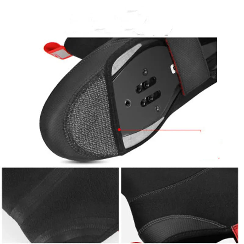 Black neoprene mountain bike riding shoe covers for men and women road cycling overshoes