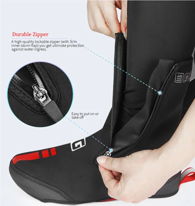 Black neoprene mountain bike riding shoe covers for men and women road cycling overshoes