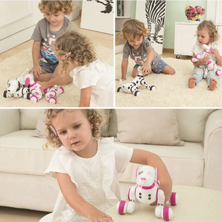 Smart robot dog electronic toy with remote control on floor