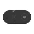 Black desktop wireless charging pad with LED light and USB port