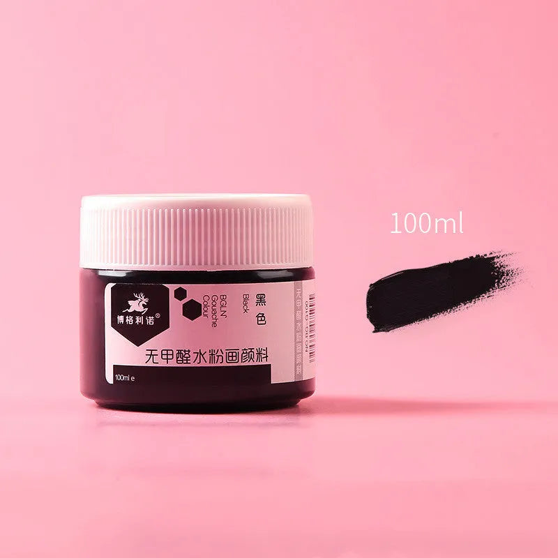 100g bottled gouache paint pigment in eight colours for beginner painting