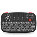 Black dual mode mini wireless keyboard with Bluetooth, 2.4G, USB interface, and multimedia keys, 155x89x16.5mm