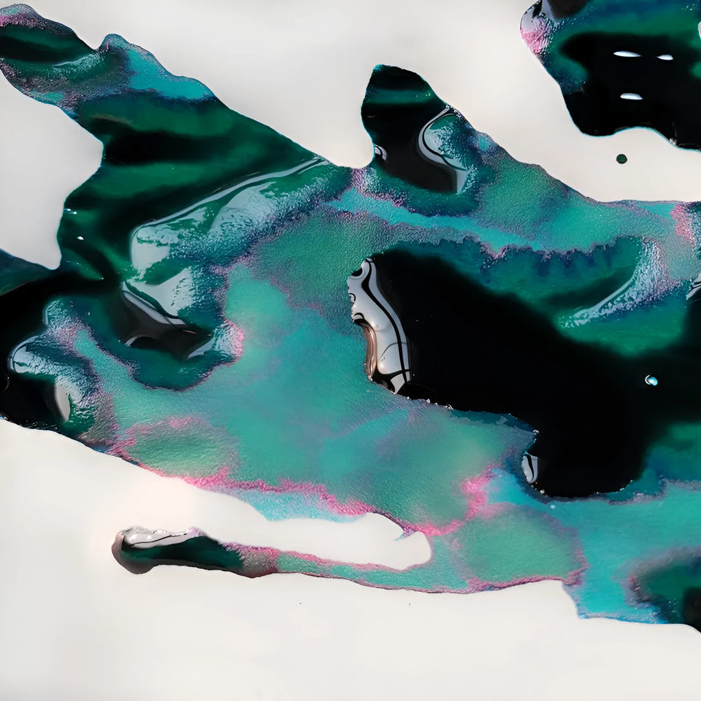 Sheen gradient fountain pen ink bottle with gold powder particles in Red Tide and Truffle colours