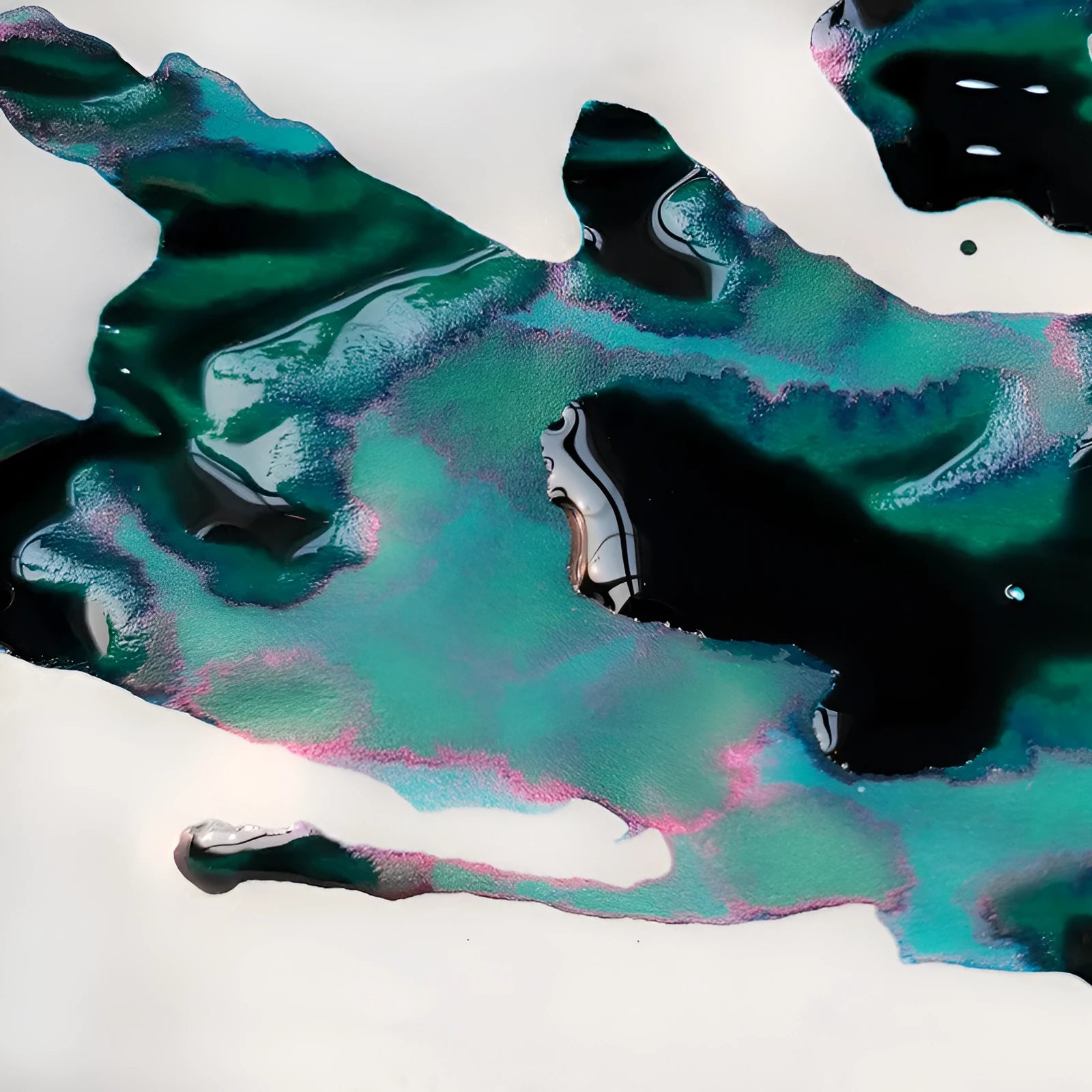 Sheen gradient fountain pen ink bottle with gold powder particles in Red Tide and Truffle colours