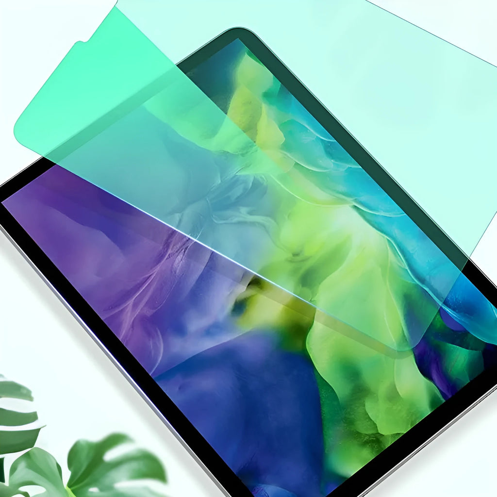 Anti-blue light tempered glass screen protector for iPad Pro and Mini models with HD film and explosion-proof design