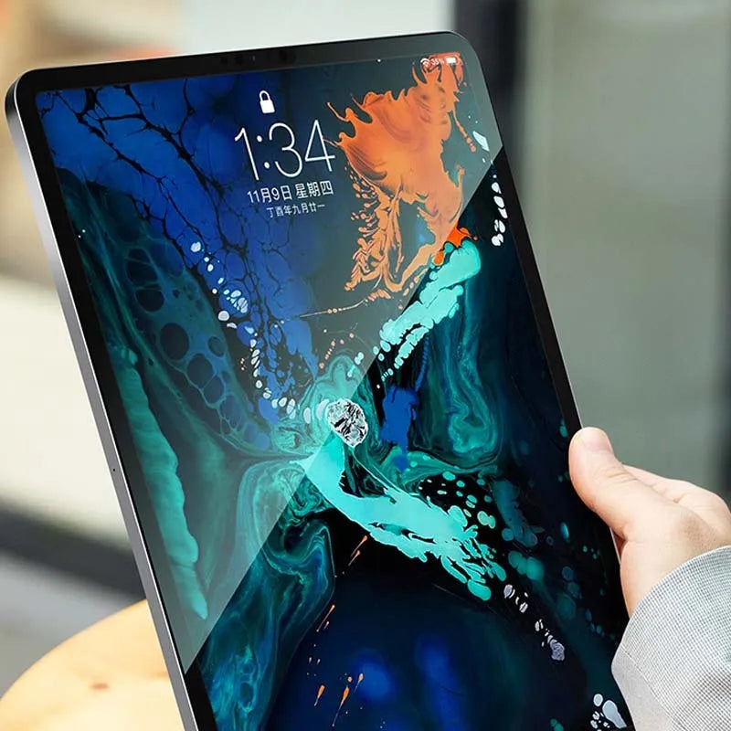 Anti-blue light tempered glass screen protector for iPad Pro and Mini models with HD film and explosion-proof design