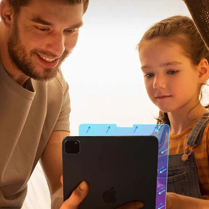 Anti-blue light tempered glass screen protector for iPad Pro and Mini models with HD film and explosion-proof design