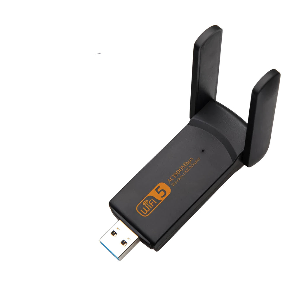 Black USB wireless network card with free drive for desktop and laptop computers
