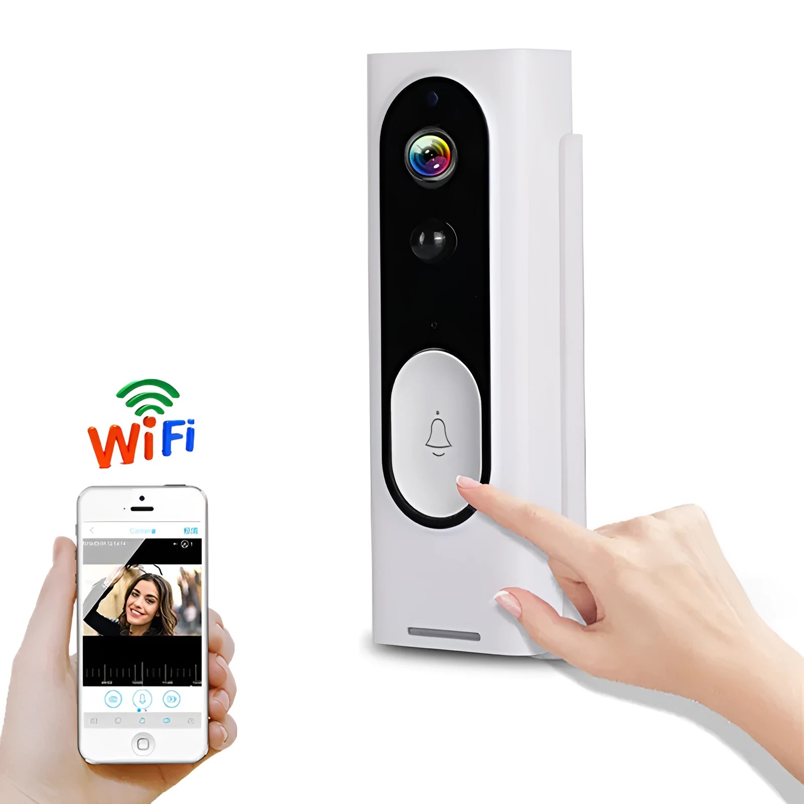 Wireless video doorbell smart home security camera 1080P voice intercom ABS outdoor door wall